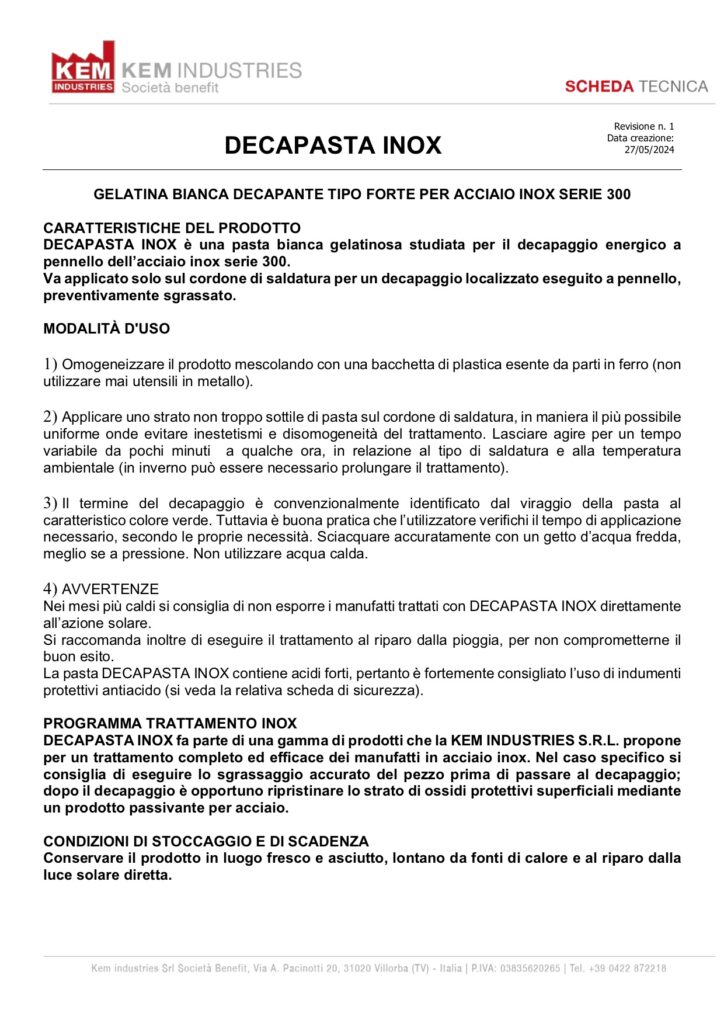 DECAPASTA INOX Gelatina bianca